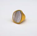 Mother of Pearl | Large Gold Ring