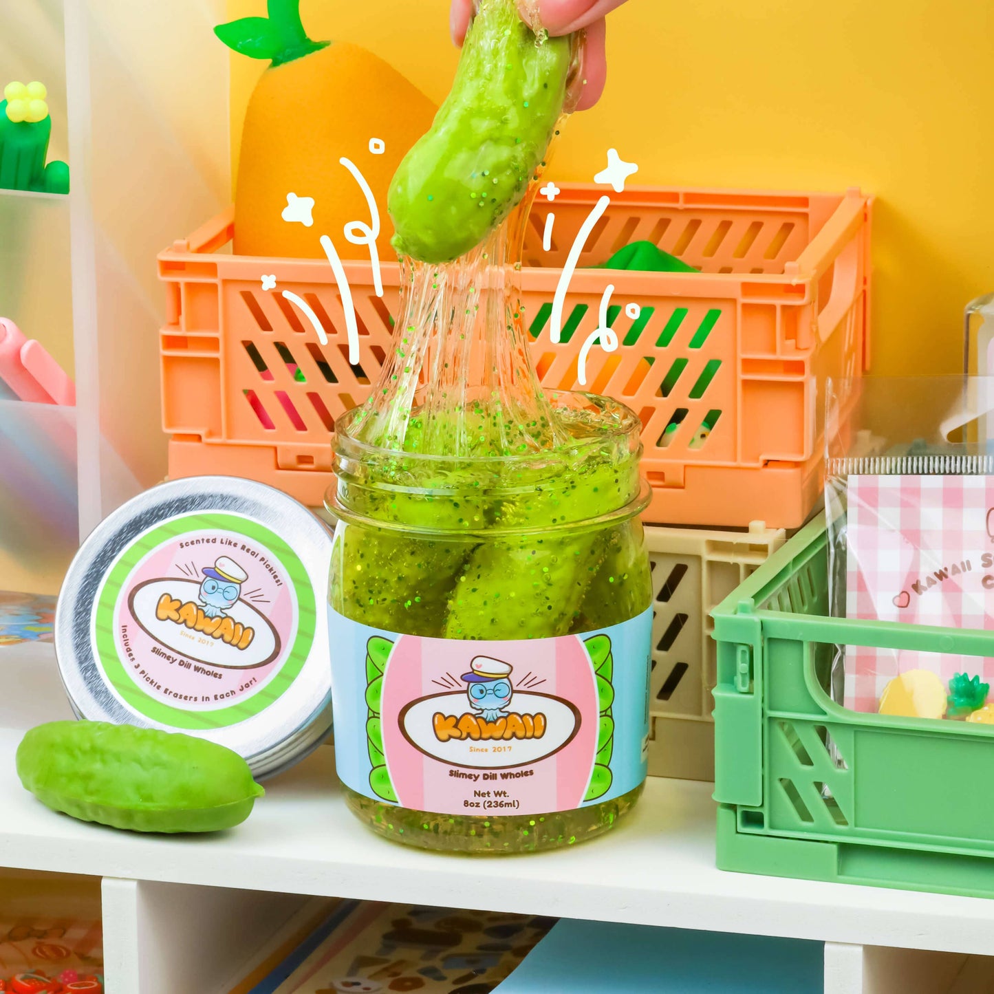 Shimmery Pickle | Clear Slime