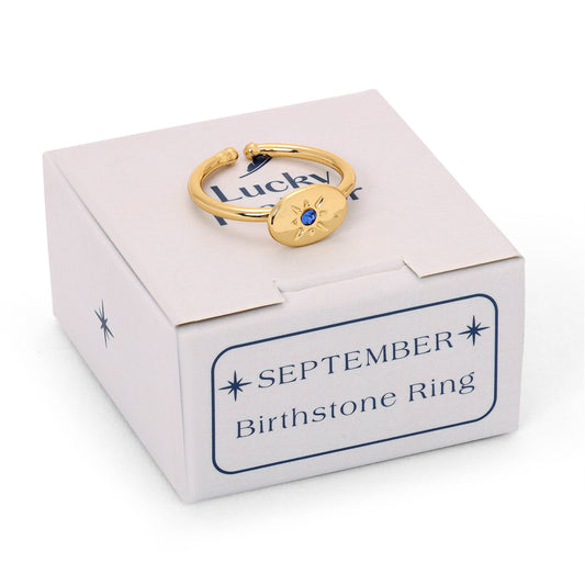 Birthstone Signet Ring | September/Sapphire