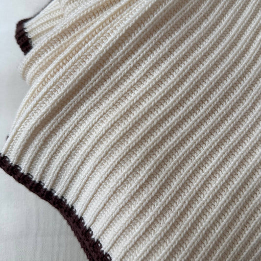 Ribbed Trim Blanket | Milk & Chocolate