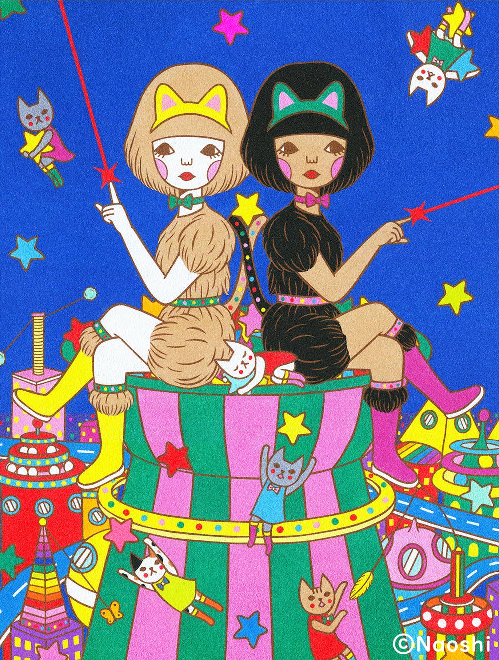 Twin Cats | 13x19 Print