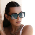 Camilla Rectangular Sunglasses | Blue Tortoise