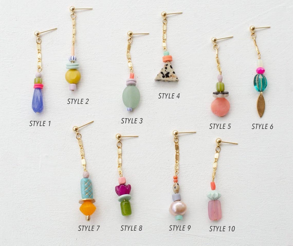 Beaded Dangle Chain | Mix and Match Earrings