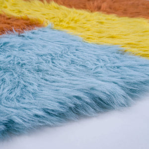 Marble Knit Faux Sheepskin | Stone Blue Rust