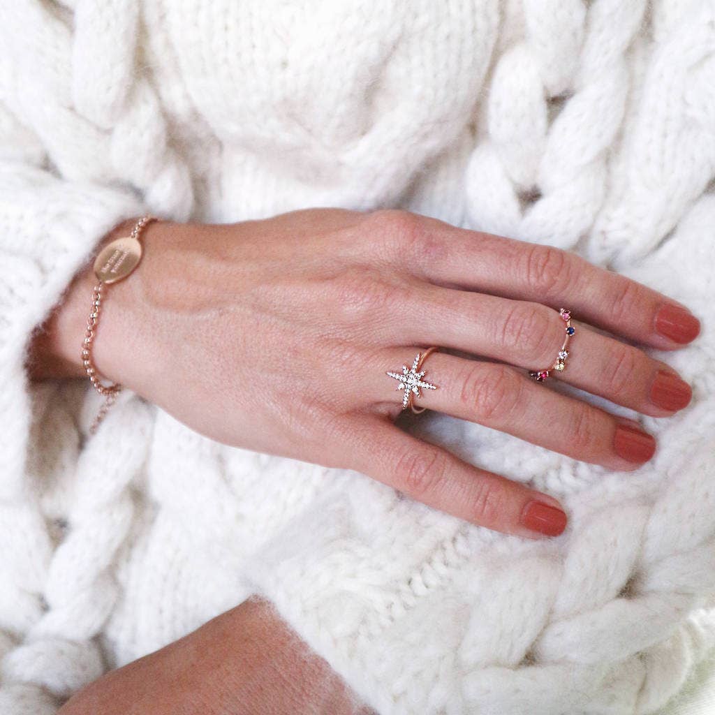 Rainbow Gemstone Garland Ring