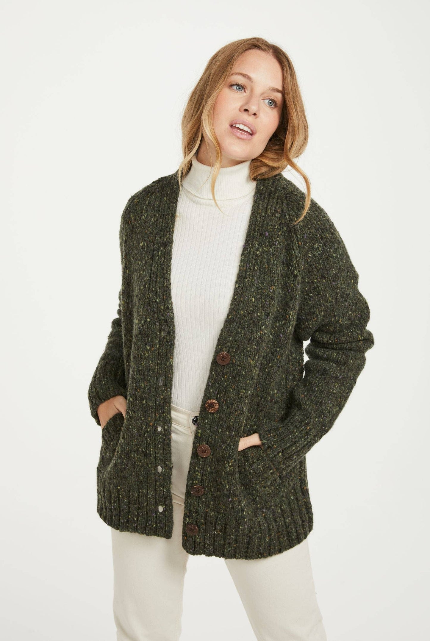 Bonny Glen - Tweed Cardigan | Green