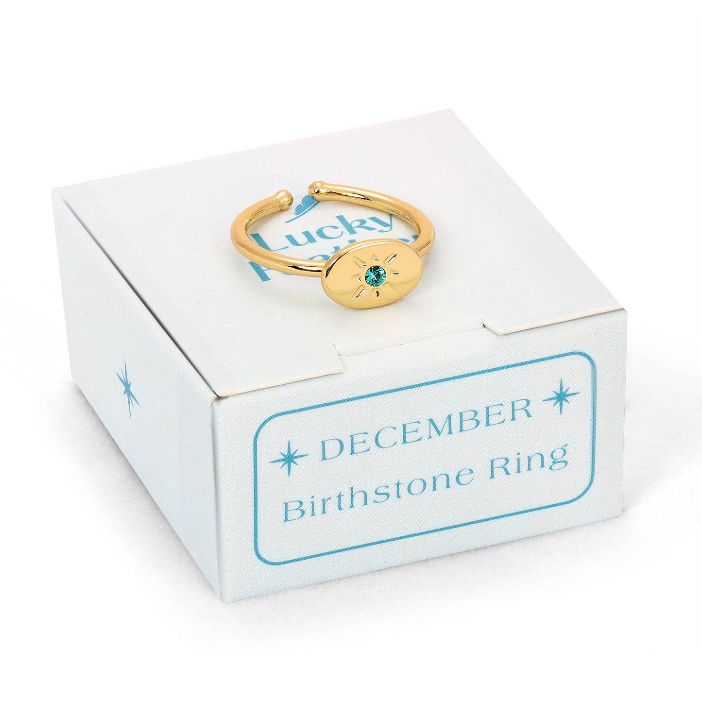 Birthstone Signet Ring | December - Blue Zircon