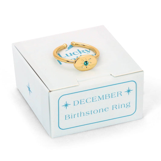 Birthstone Signet Ring | December - Blue Zircon