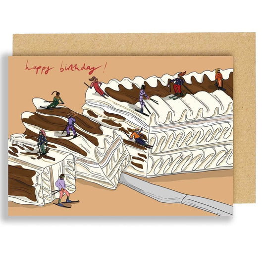 Skiing in Viennetta Themed Birthday Card