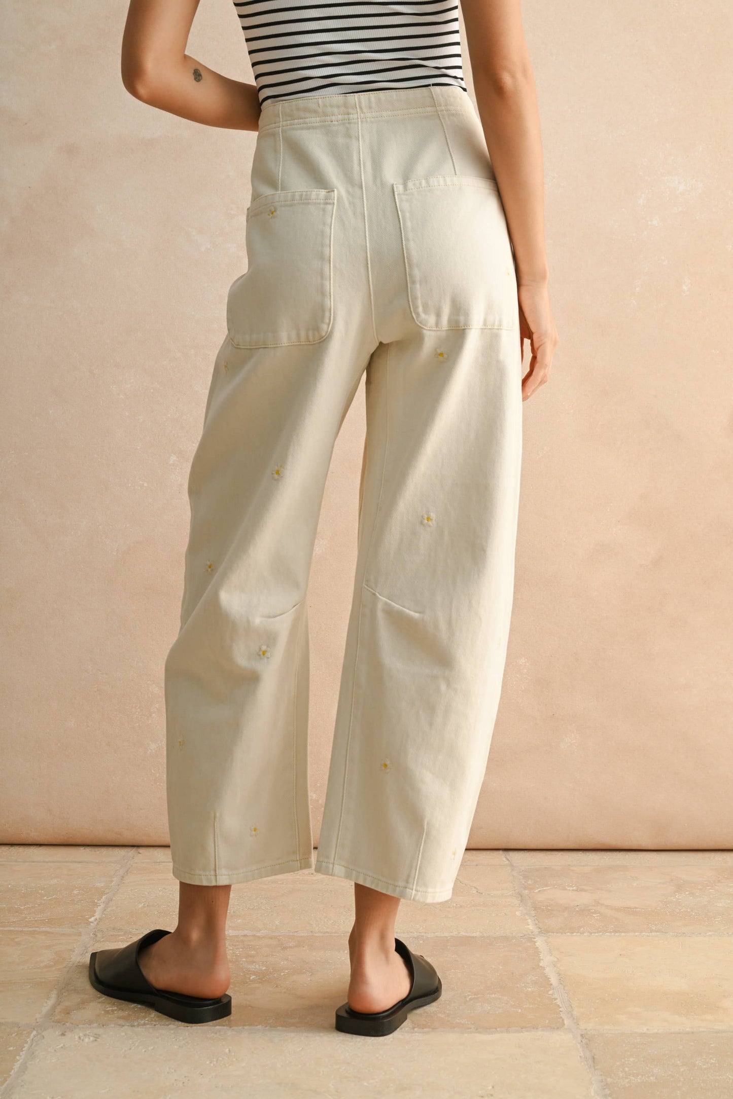 Flower Embroidery Pants