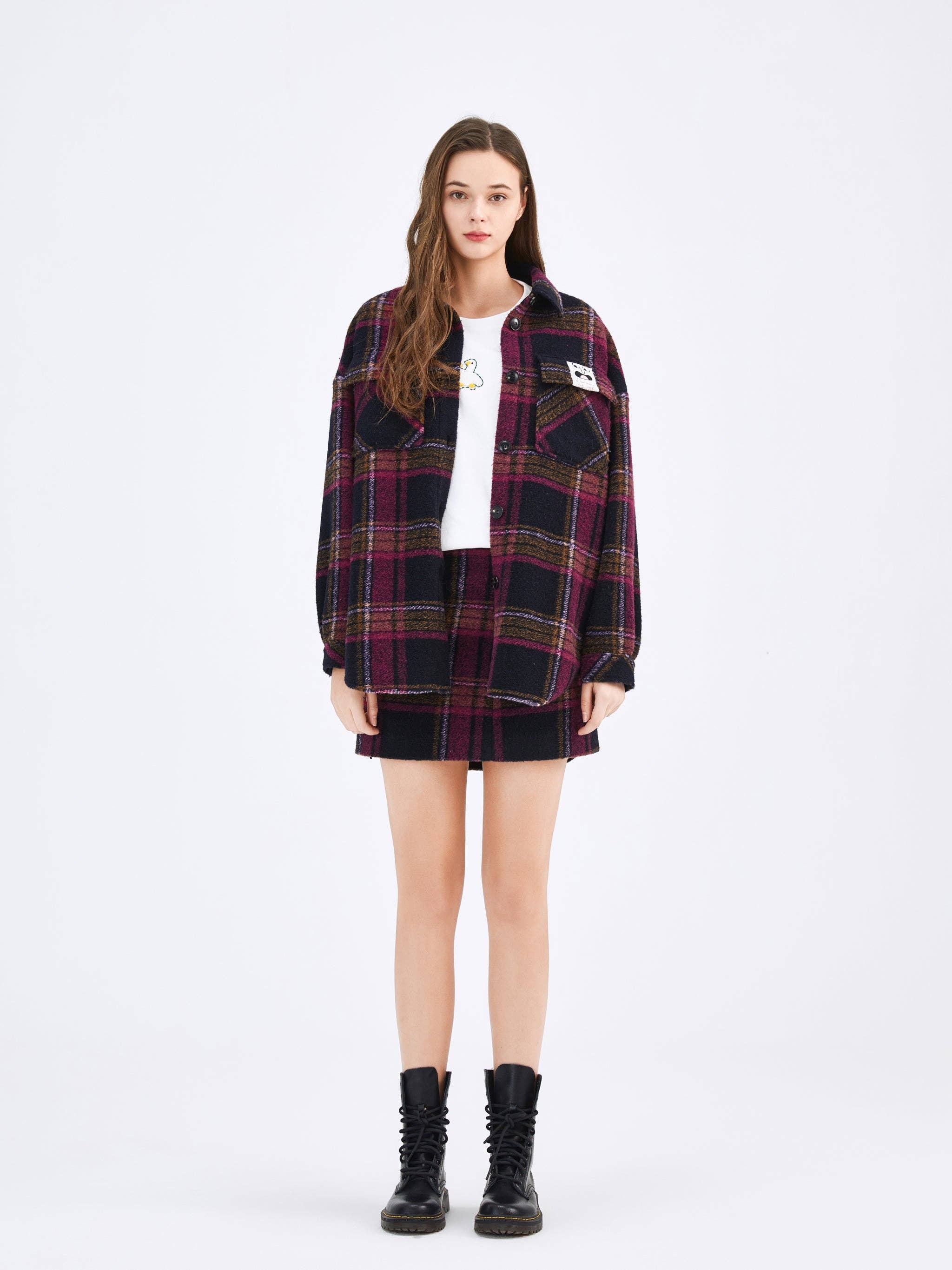 Rust Flannel Skirt