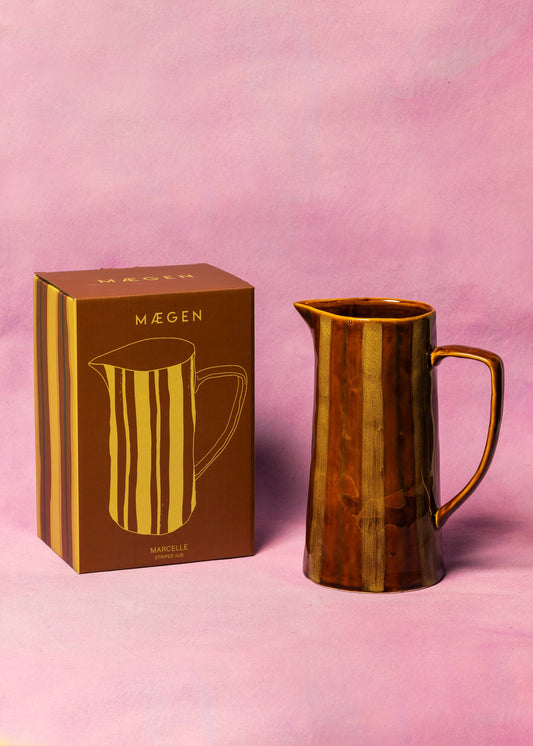 Ceramic Jug | Ochre & Brown