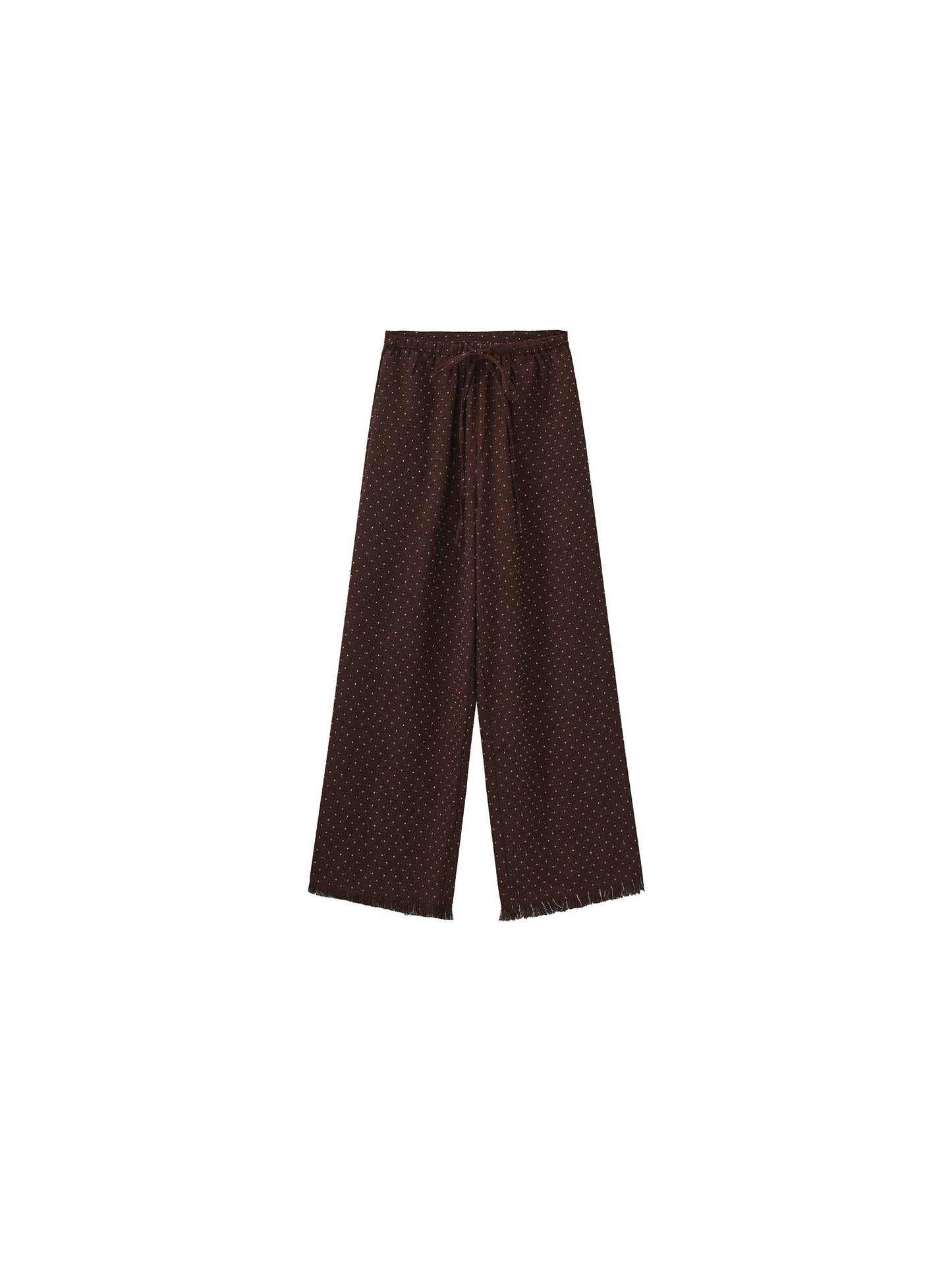 Wide-Leg Trousers | Polka Dot Fringe
