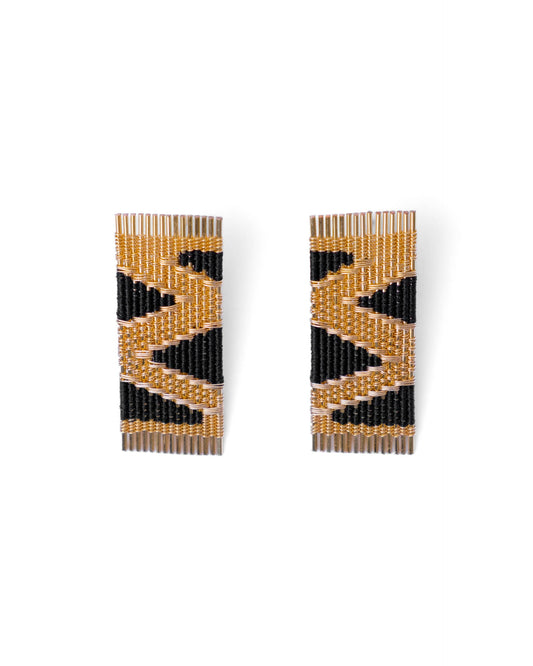 Wire and Cord Ines Earring | Black
