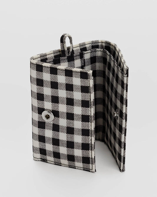 Snap Wallet | Black & White Gingham