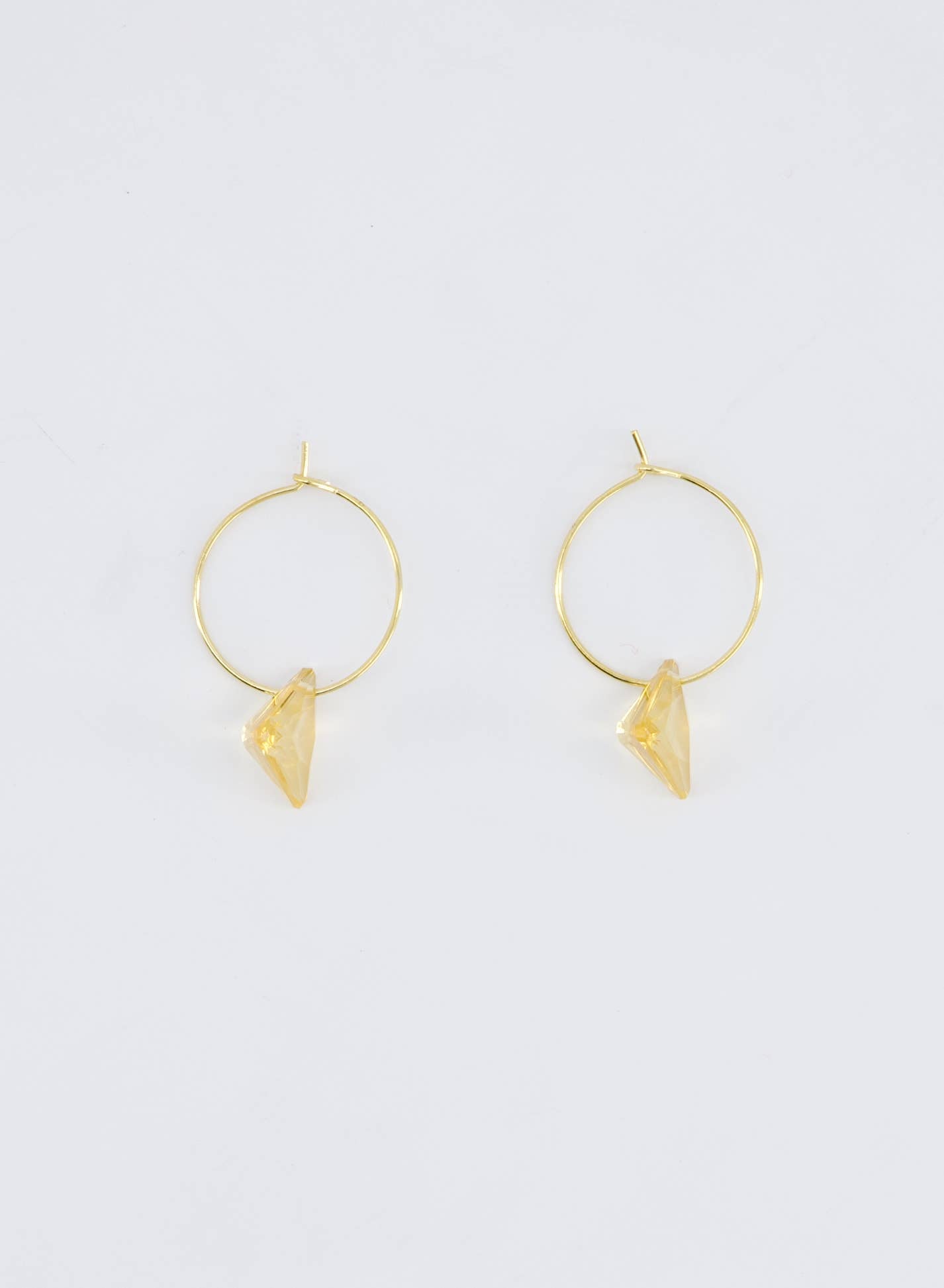 Mini Hoop Tri-crystal Yellow | Gold