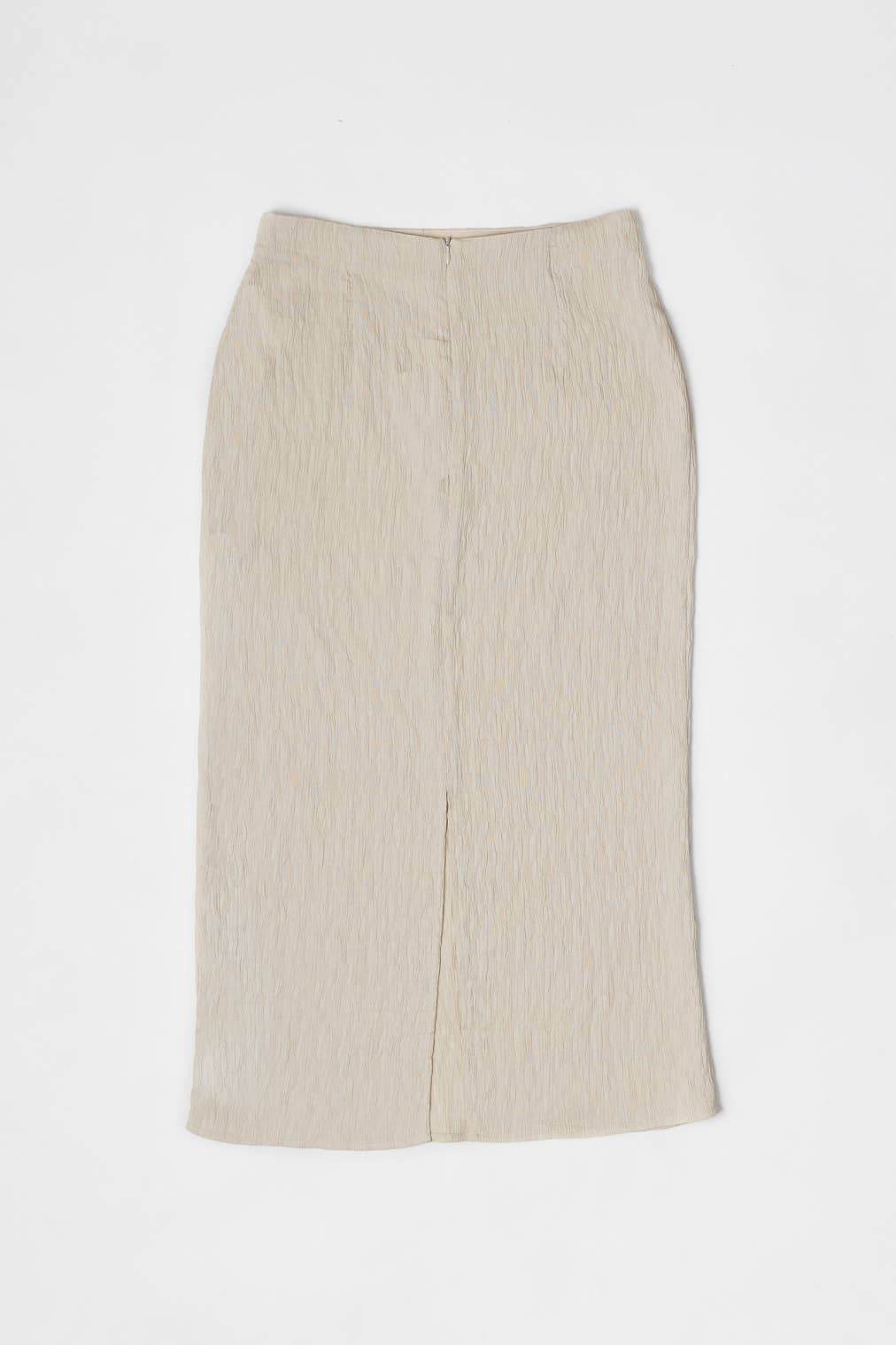 Miranda Skirt | Textured Midi Skirt with Back Slit