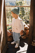 Berlin Merino Beanie | Green and Blue Stripe