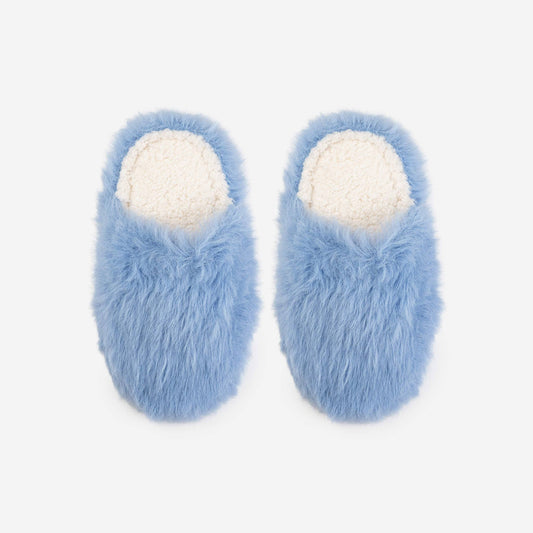 Faux Fur Slide Slippers | Periwinkle