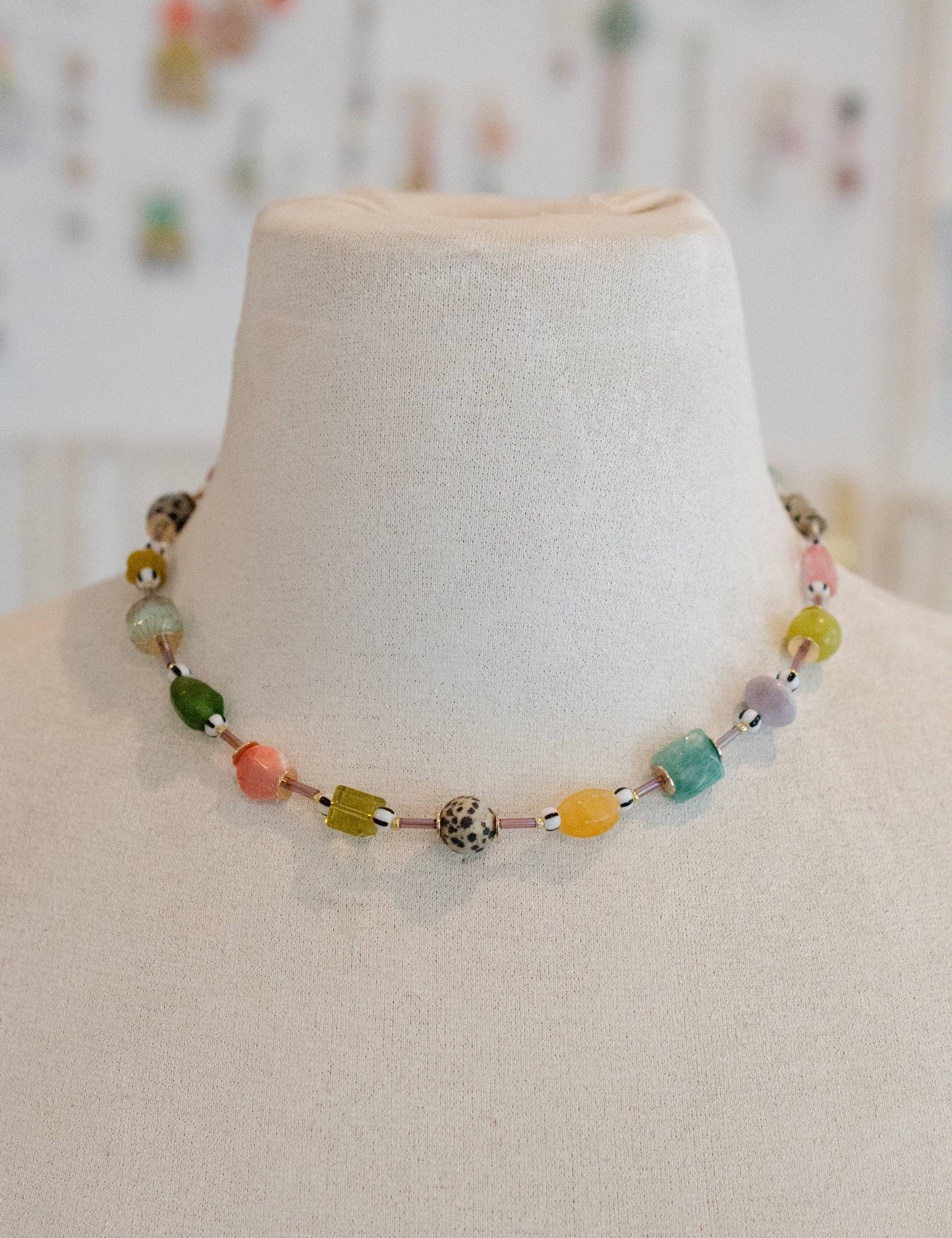 Muted Muticolor Beaded Necklace