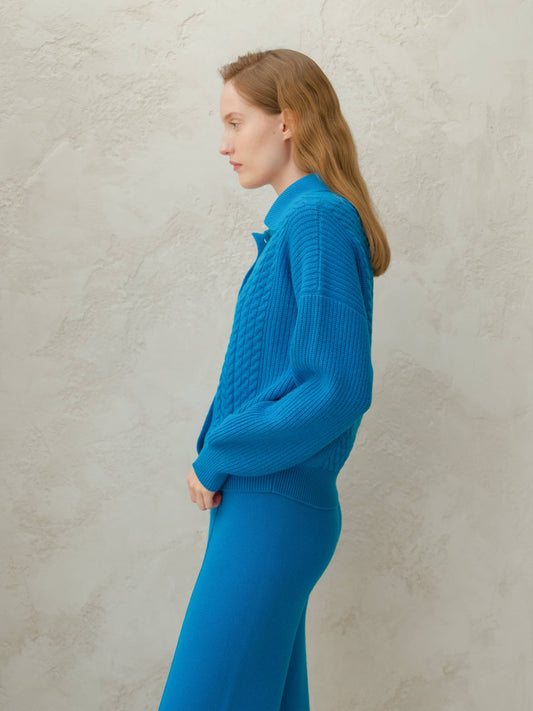 Cashmere Polo Knit Cardigan