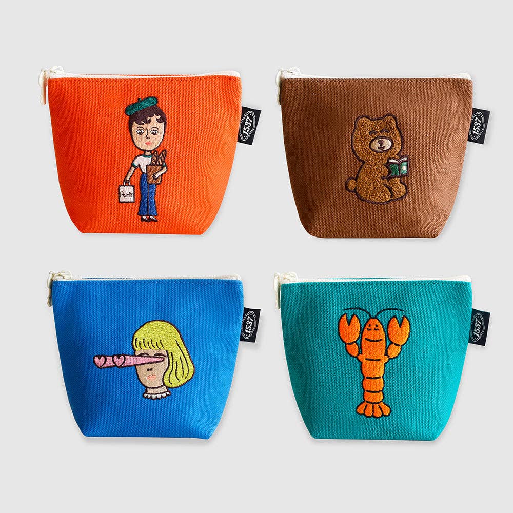 Boat Pouch Small | Embroidered Character Series