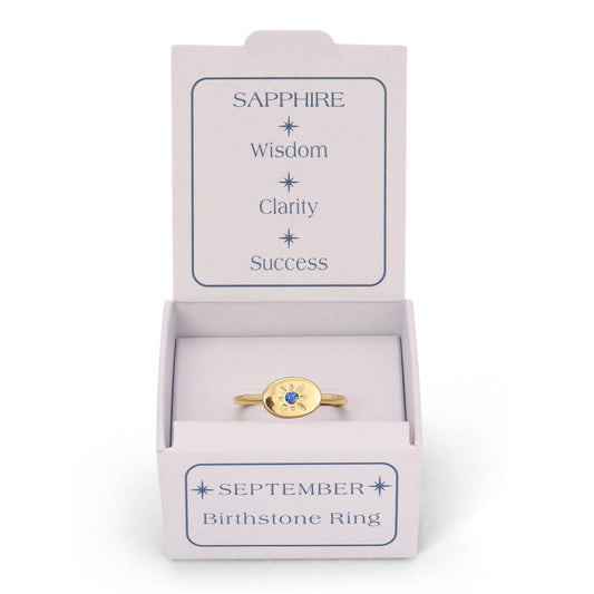 Birthstone Signet Ring | September/Sapphire