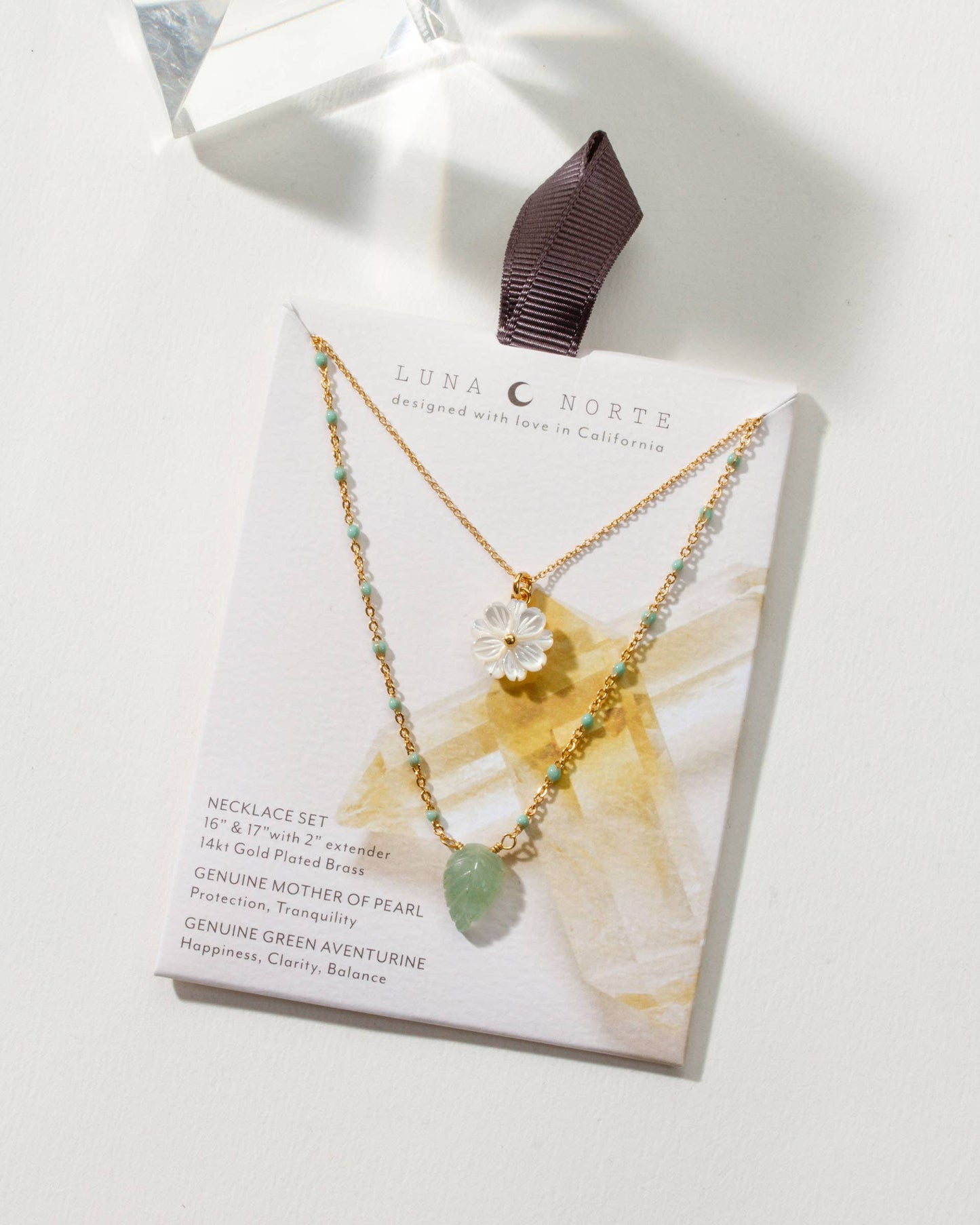 Blooming Layered Necklace Set | Green Aventurine