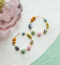 Colorful Beaded Hoop Earings
