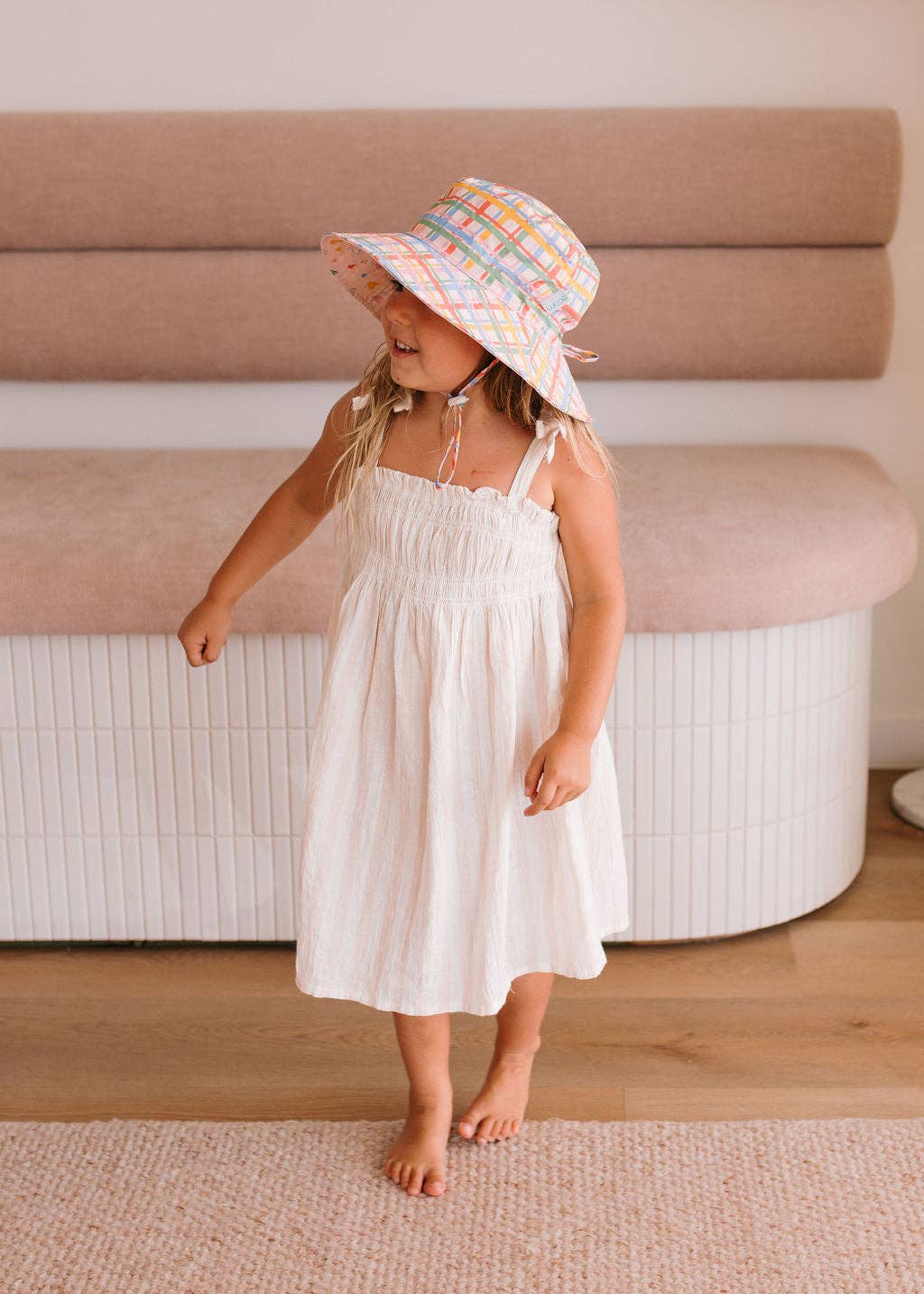 Wide Brim Bucket Hat | Pink Picnic