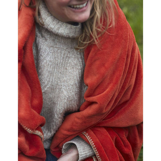 Cosy Polar Fleece Blanket | Burnished Orange