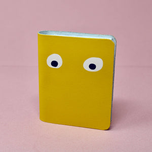 Googly Eye Mini Leather Notebook | Yellow