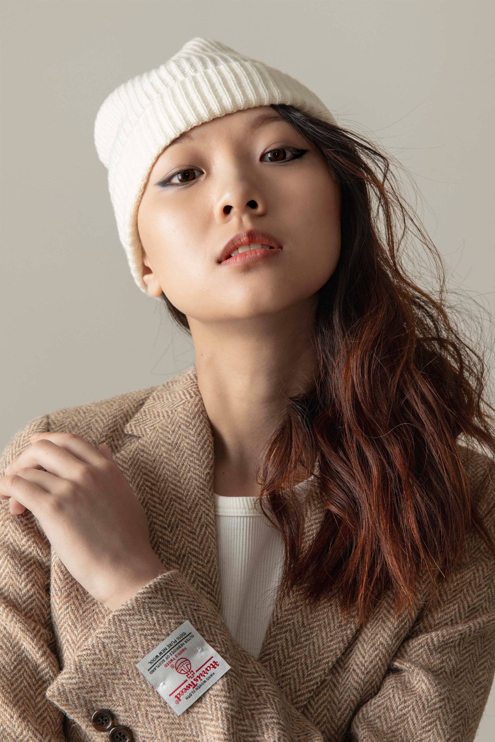 Cashmere Ribbed Beanie | Various Colours