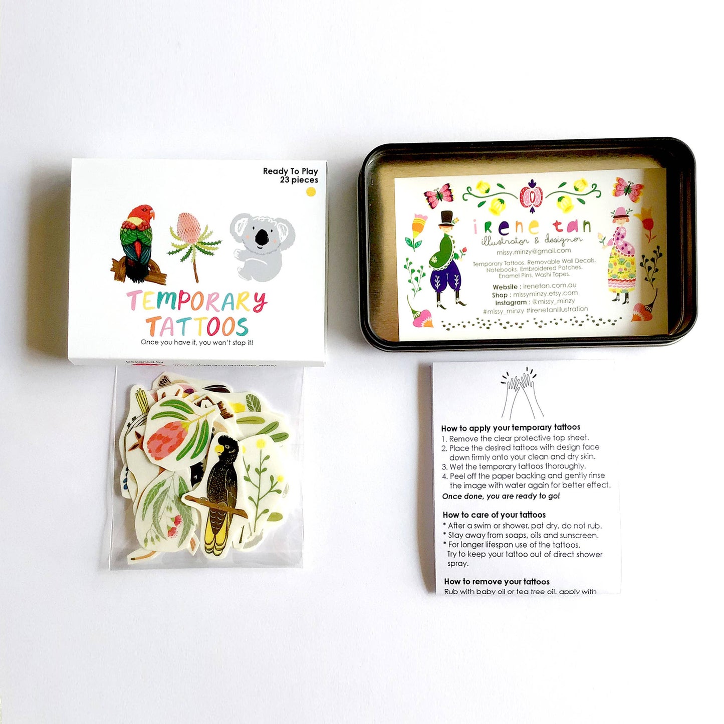 Australiana Flora Fauna | Pre-cut Temporary Tattoos
