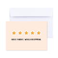 5 Star Parent Card - Funny Card for Parents Mum Dad Birthday