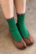Ruffled Modal Socks | Green