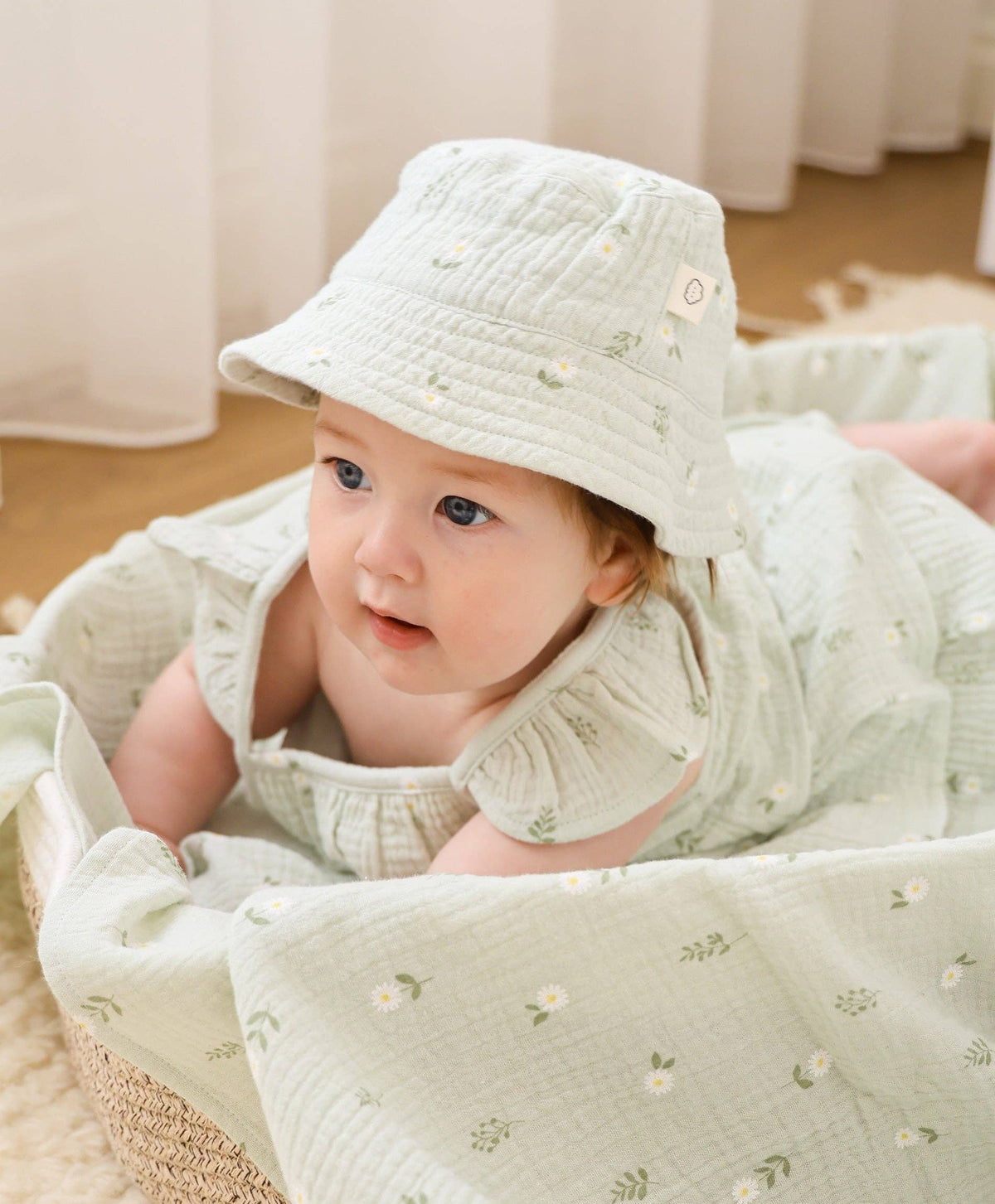 Cotton Muslin Bucket Hat | Daisy Green