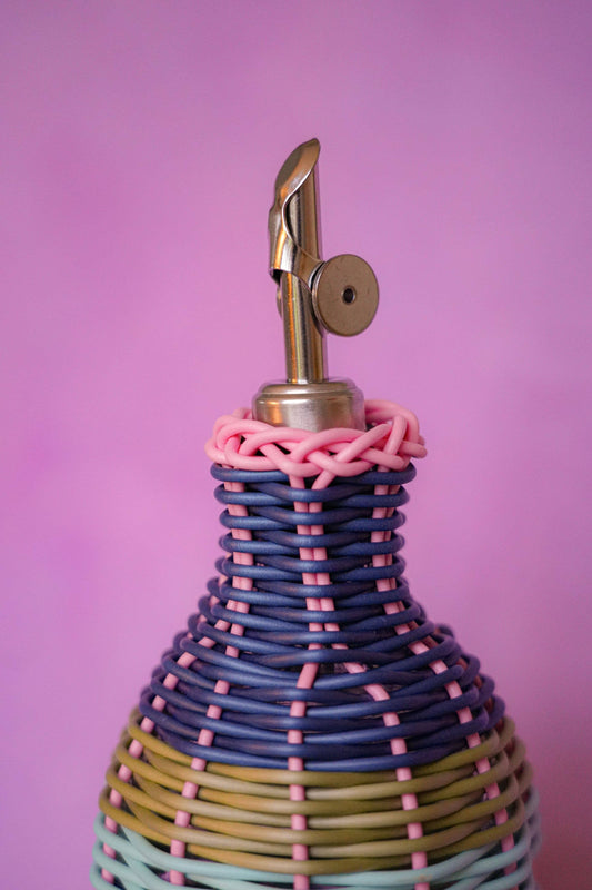 Oil Decanter | Pink & Navy