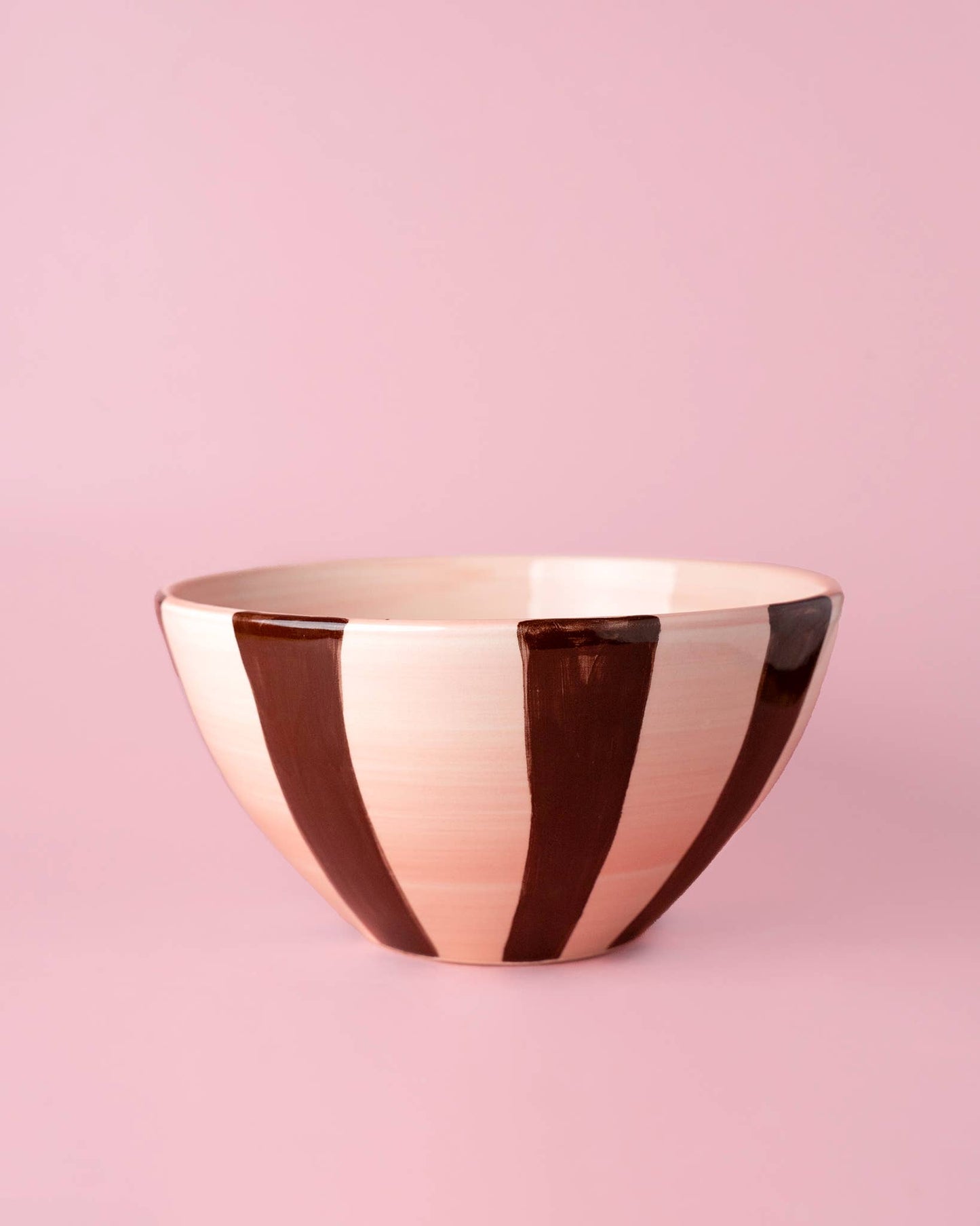 ceramic salad bowl | pink and chocolate brown - 1.5l