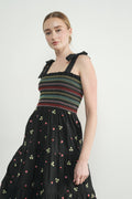 Embroidiered Smocked Bodice Floral Dress