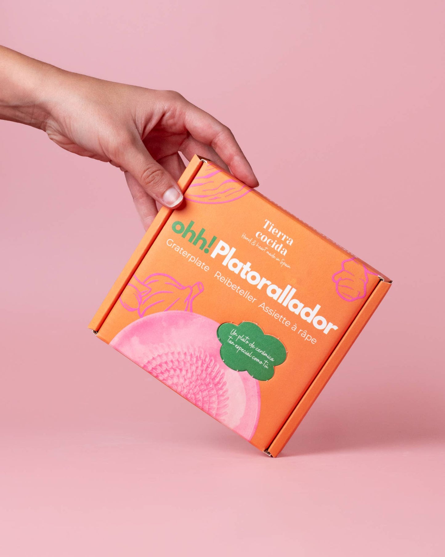 Small Ceramic Garlic Grater Plate / Sand