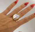 Mother of Pearl | Large Gold Ring