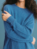 Brushed Alpaca Knitwear Jumper | Blue