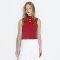 Flower Sleeveless Knit Top