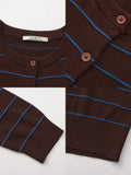 Striped Long-Sleeve Knit Cardigan | Two Colours