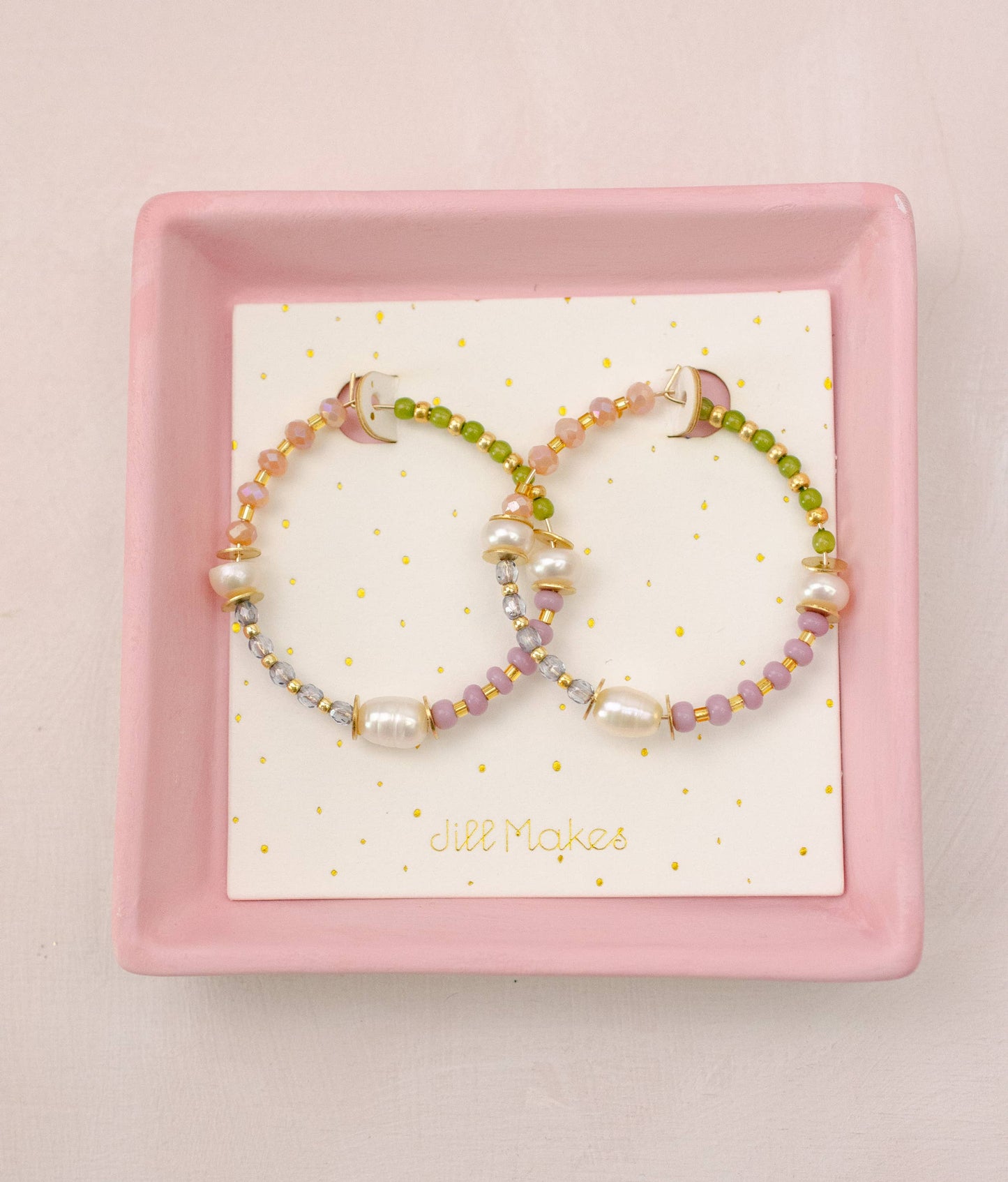 Jules | Pearl and Pastel Beaded Hoops