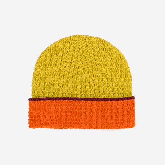 Waffle Knit Beanie | Golden Olive Wine