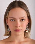 Beaded Kaleidoscope Kite Earrings | Red/Purple