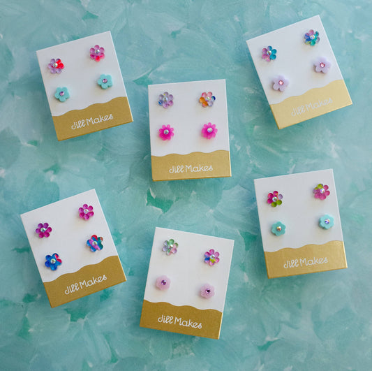 Mini Blooms | Assorted Flower Stud Earrings