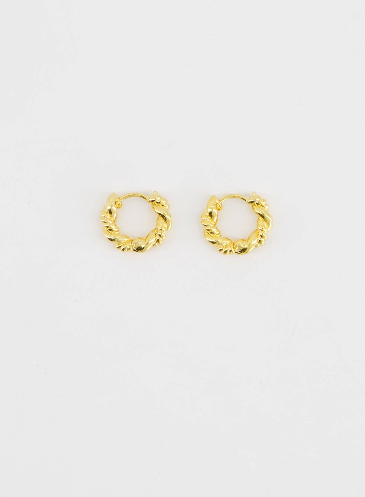 Twist Dual Huggie Hoops